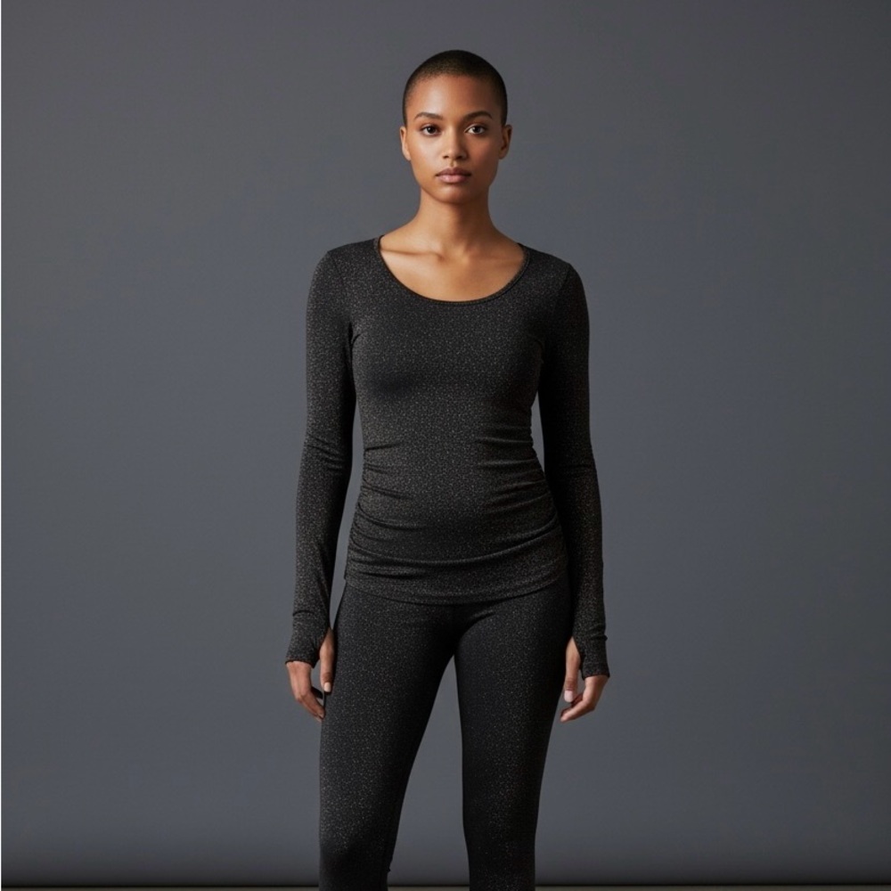 Athleta like new Shimmery Black Long Sleeve Top